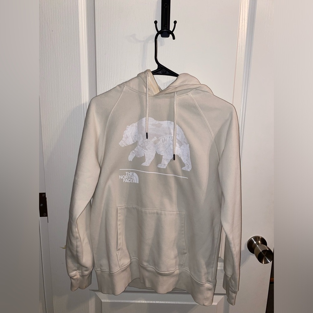 The North Face cream women's pull over hoodie